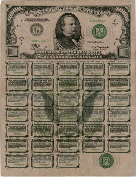 100-M-US-Treasury-Note-1934-Series-E-Chicago-Illinois-Serial-No-G00065851A-with-interest-coupons-