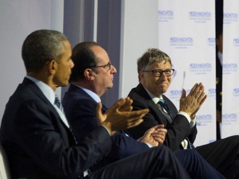 obama with bill gates at paris climate summit 2