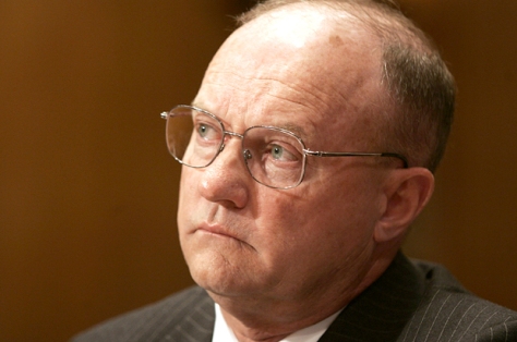 Lawrence Wilkerson, former Chief of Staff to Secretary of State Colin Powell, testifies on Capitol Hill, Monday, June 26, 2006 before the Senate Democratic Policy Committee hearing on pre-war intelligence relating to Iraq. (AP Photo/Lawrence Jackson)